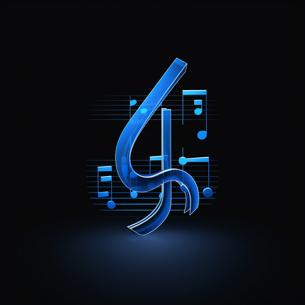 Bold blue music note logo