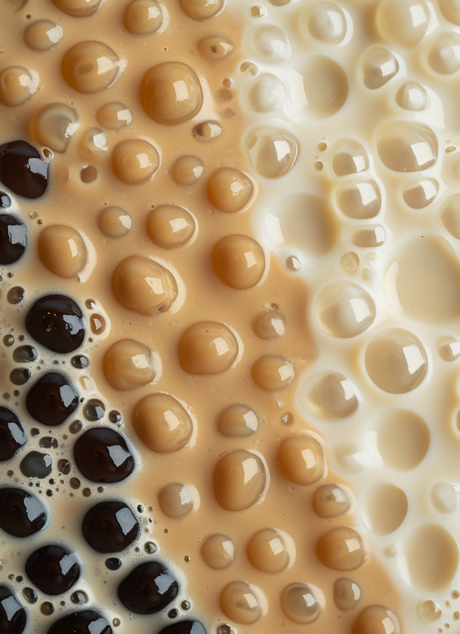 Creamy Brown Boba Tea Texture