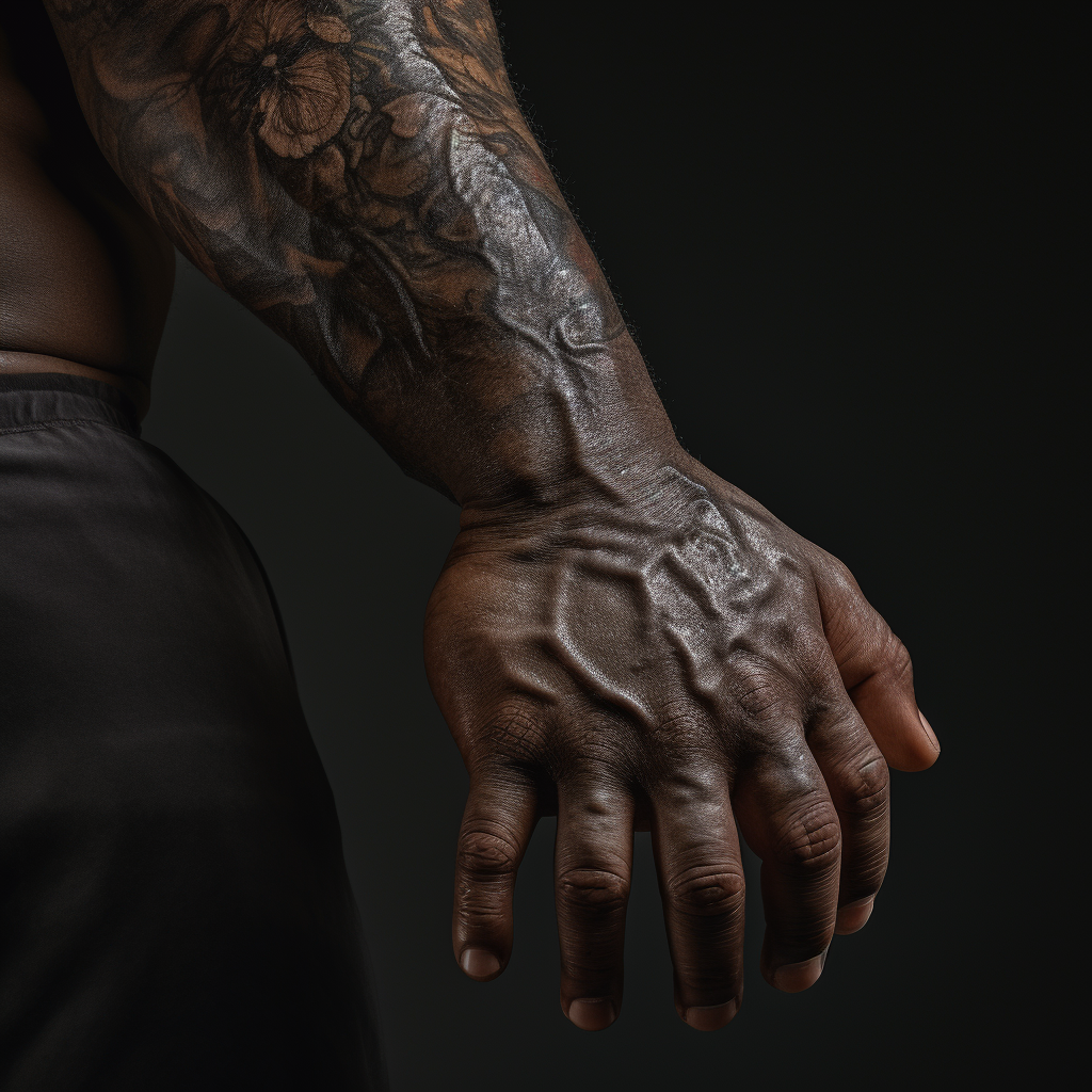 Bodybuilder Overweight Football Player Hands