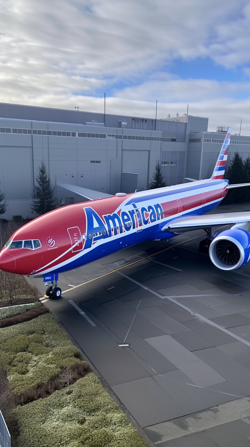 Boeing 777X with Americana Paint Job