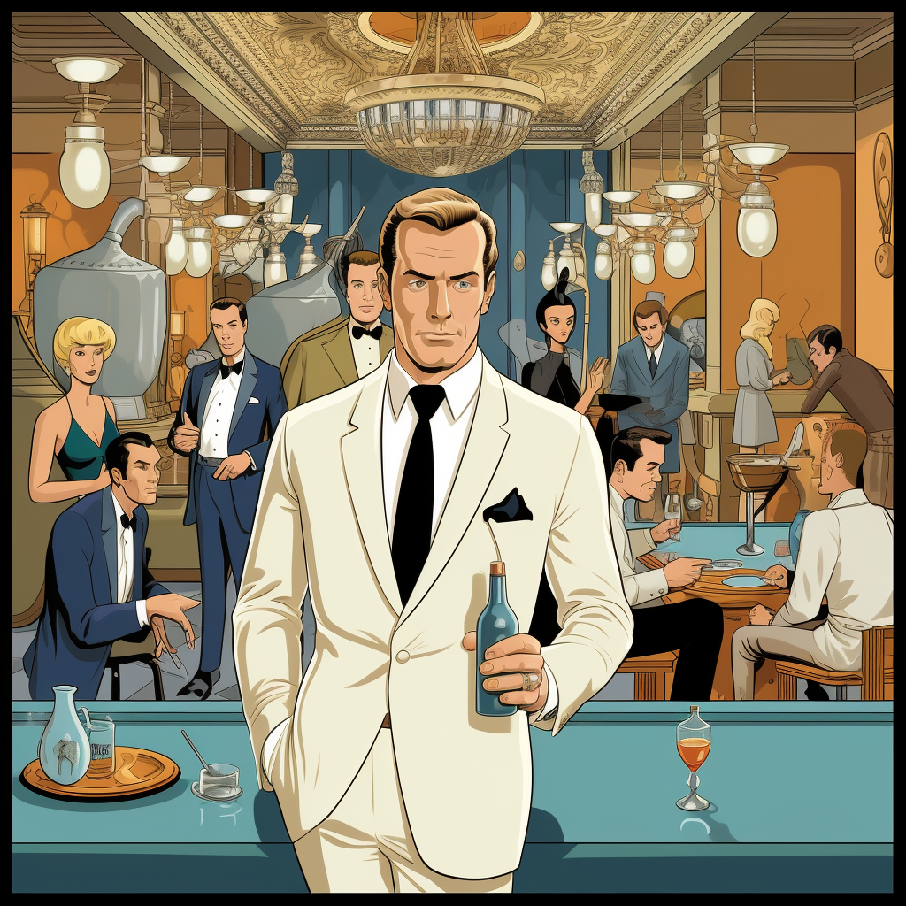 James Bond dans le style de Tintin