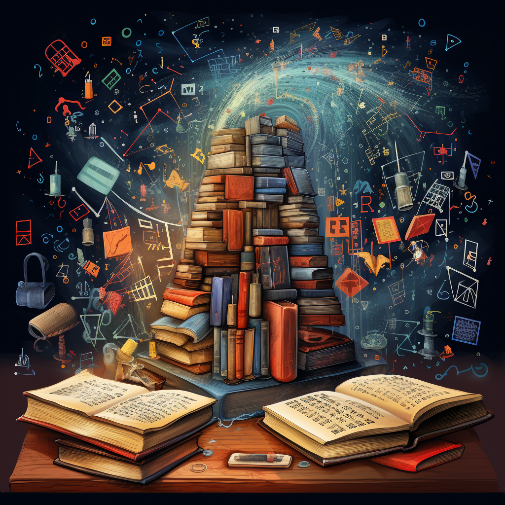 Illustration of a knowledge-filled book