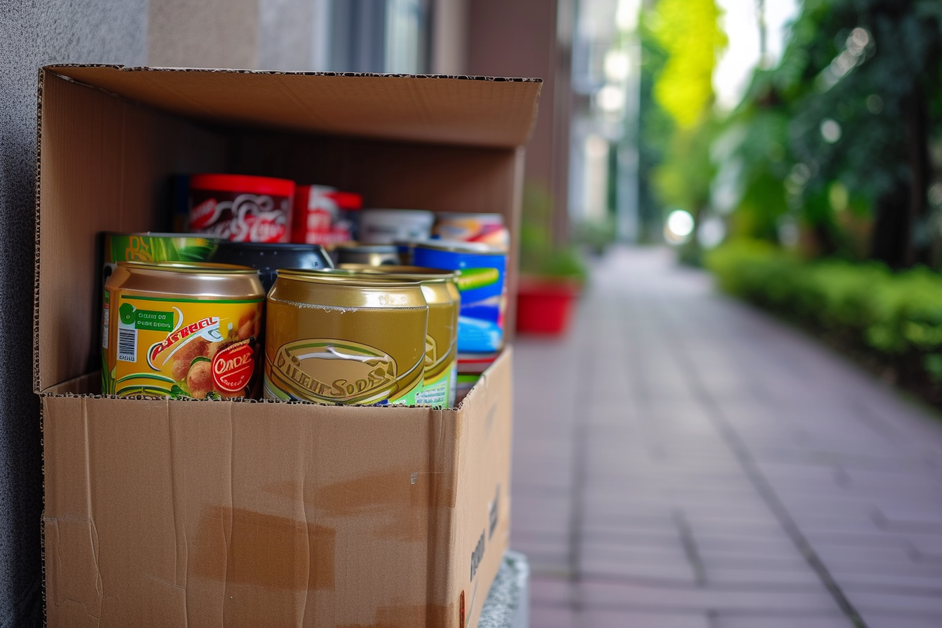 Box food donate charity grocery