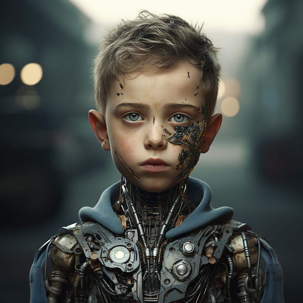 Young Boy Robot Hybrid Photo