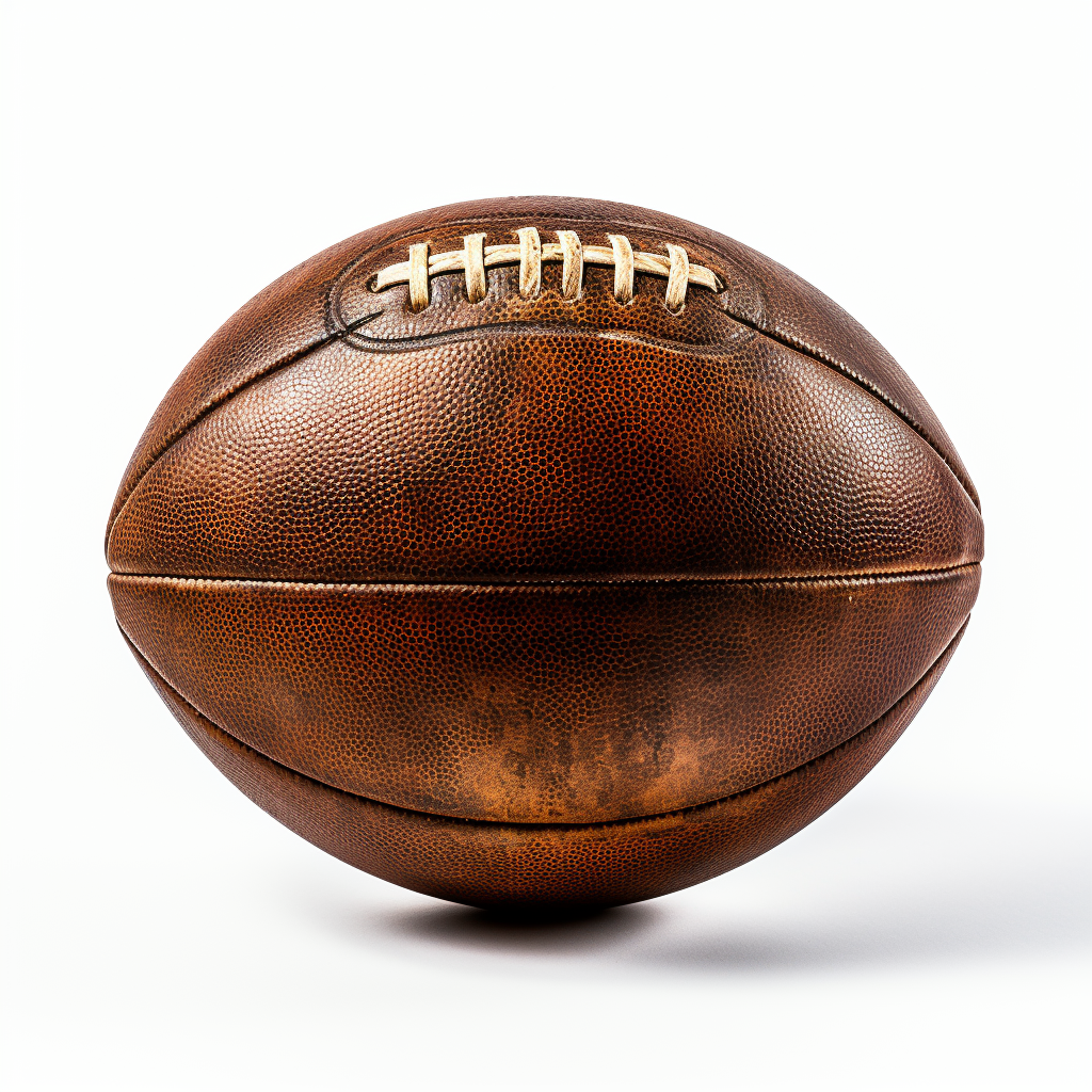 Bronze NFL Football on White Background