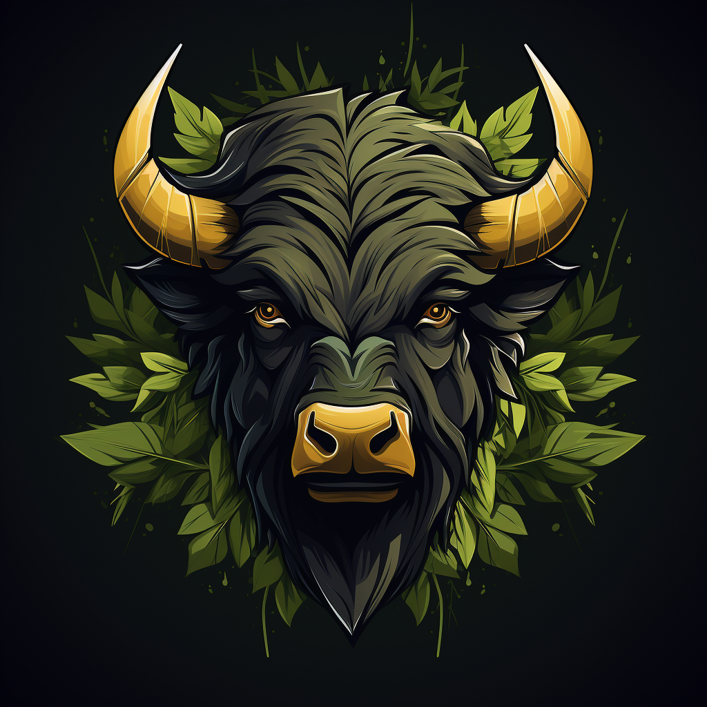 Logo of Buffalo Head made of Leaves