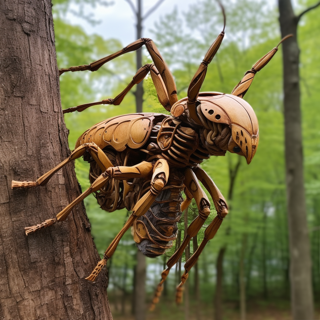 Bug with wood-like exoskeleton