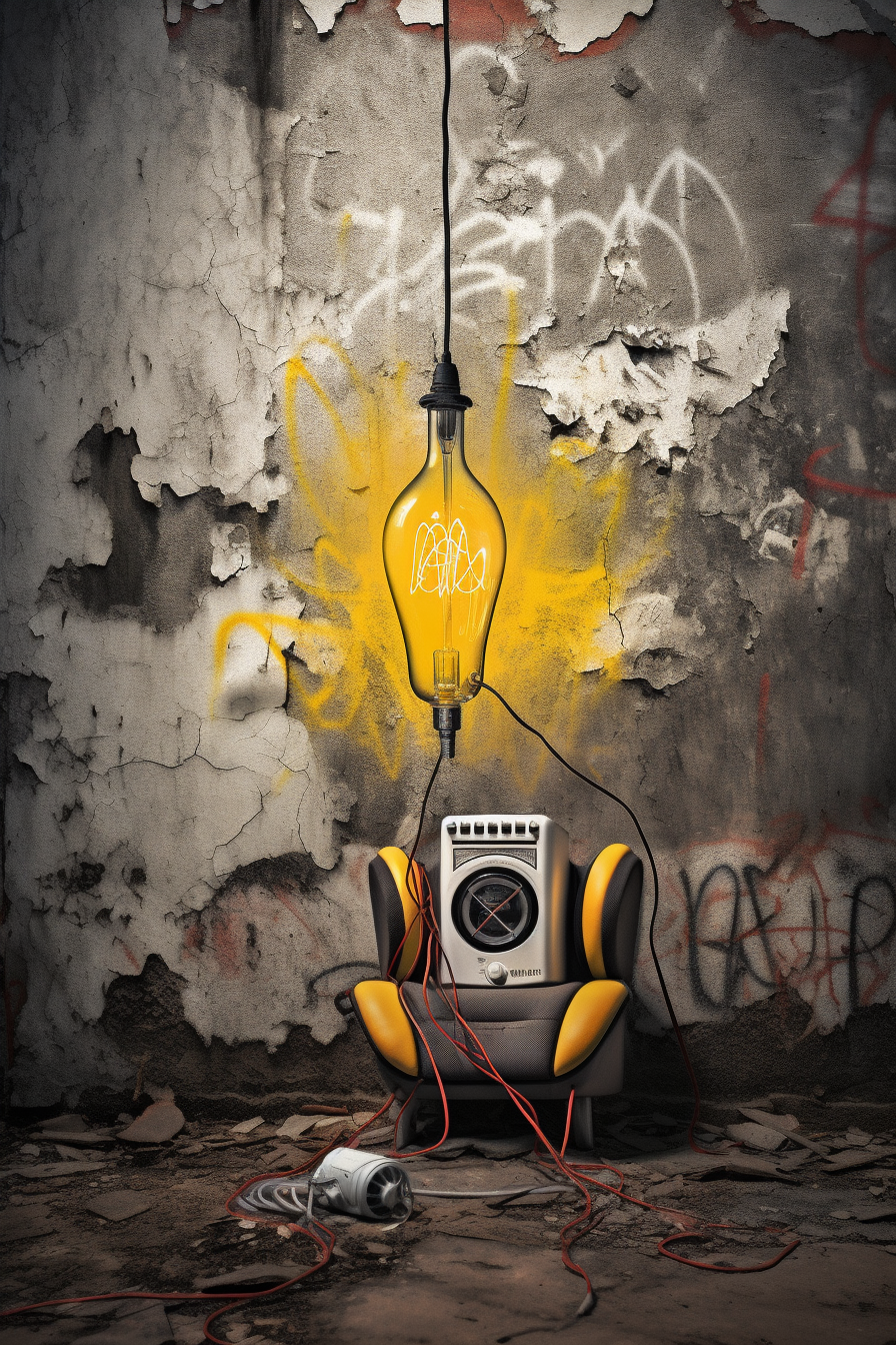 Vintage Bulb with Headphones