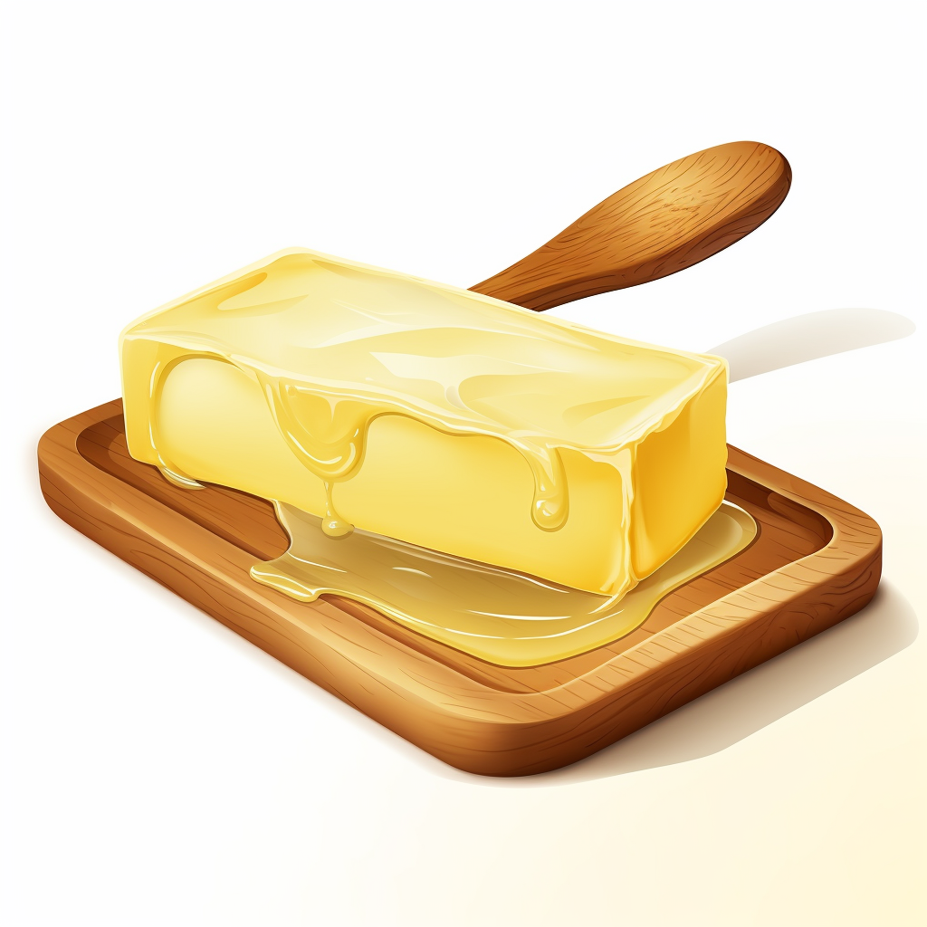 Fresh and Creamy Butter on Wooden Board