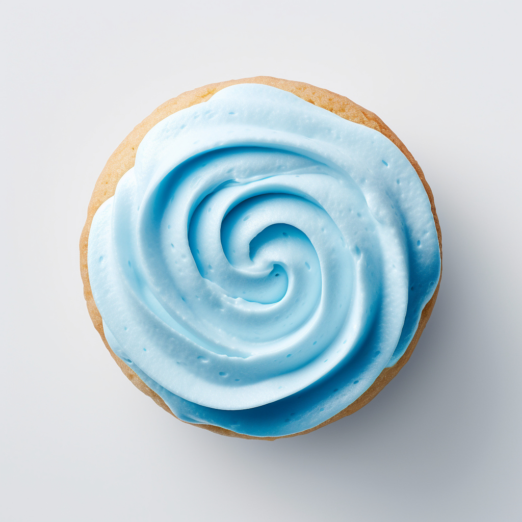 Buttercream frosted cookie with blue icing