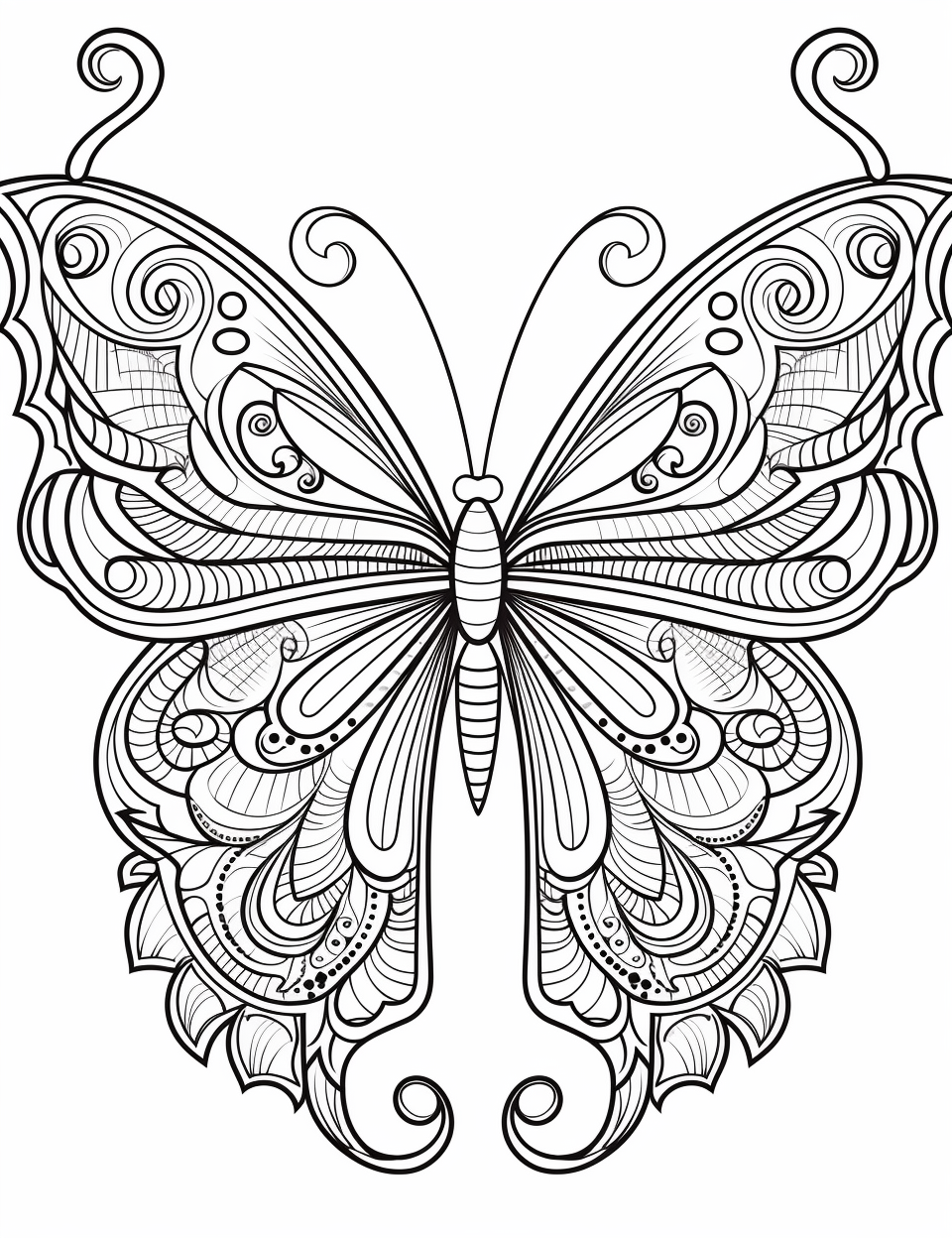 Beautiful Butterfly Mandala Coloring Page