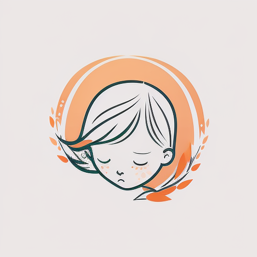 Minimalistic vector logo of a calm child