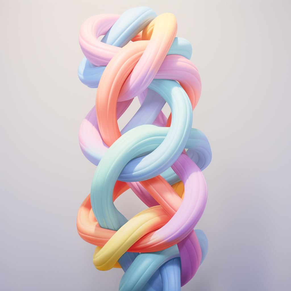 Colorful candy-colored helix on a pastel background