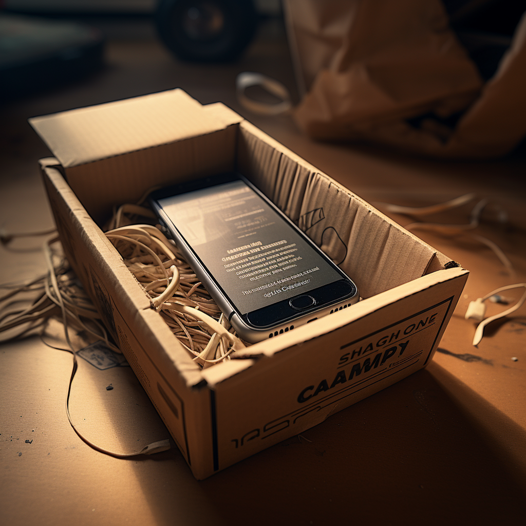 Cardboard Box Smartphone Realist Professional Color Grading Cinematic Shot