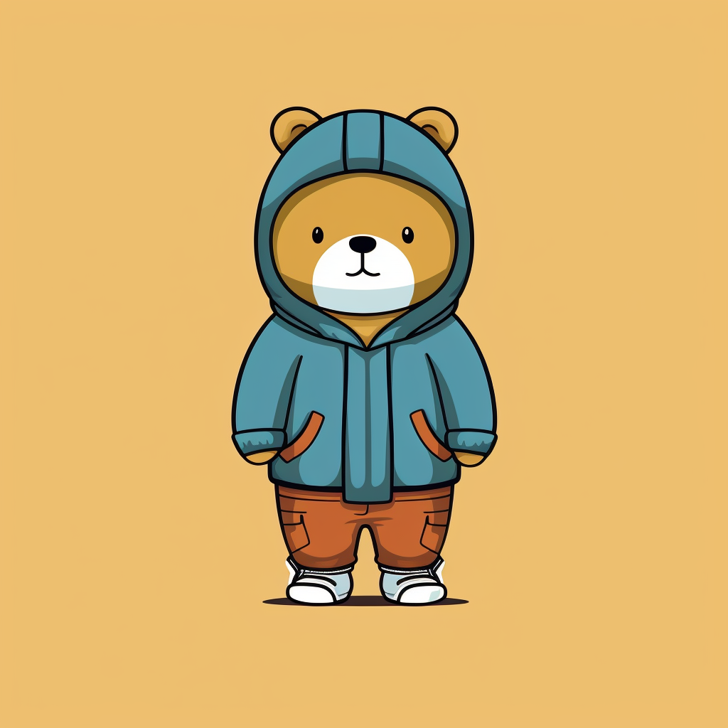 Cartoon bear flat design full body