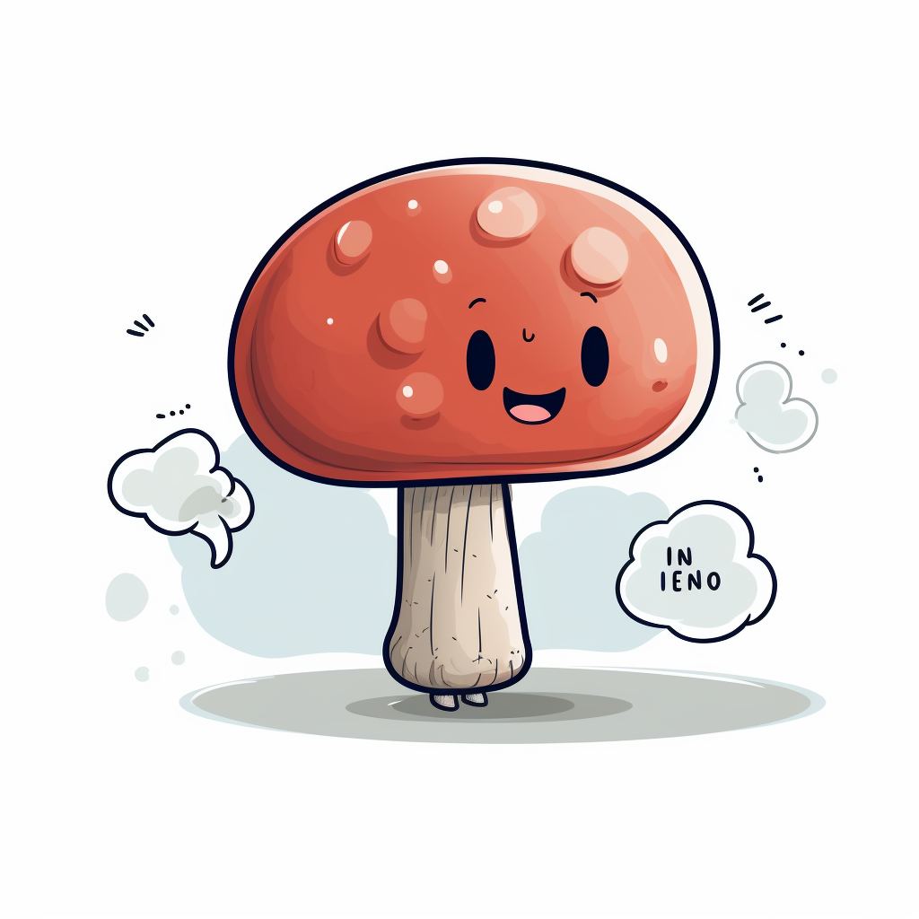 Small cartoon mushroom with empty speech bubble