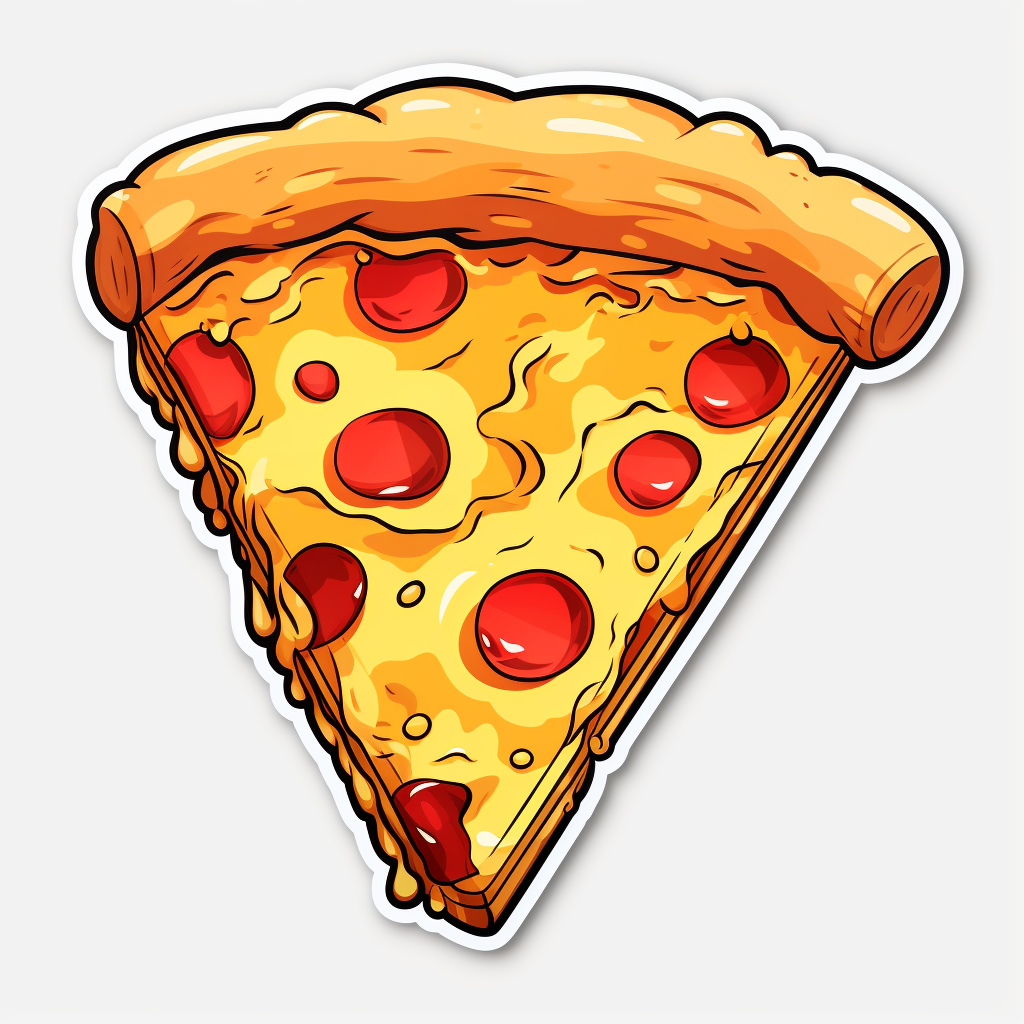 Cute Pizza Slice Cartoon Sticker