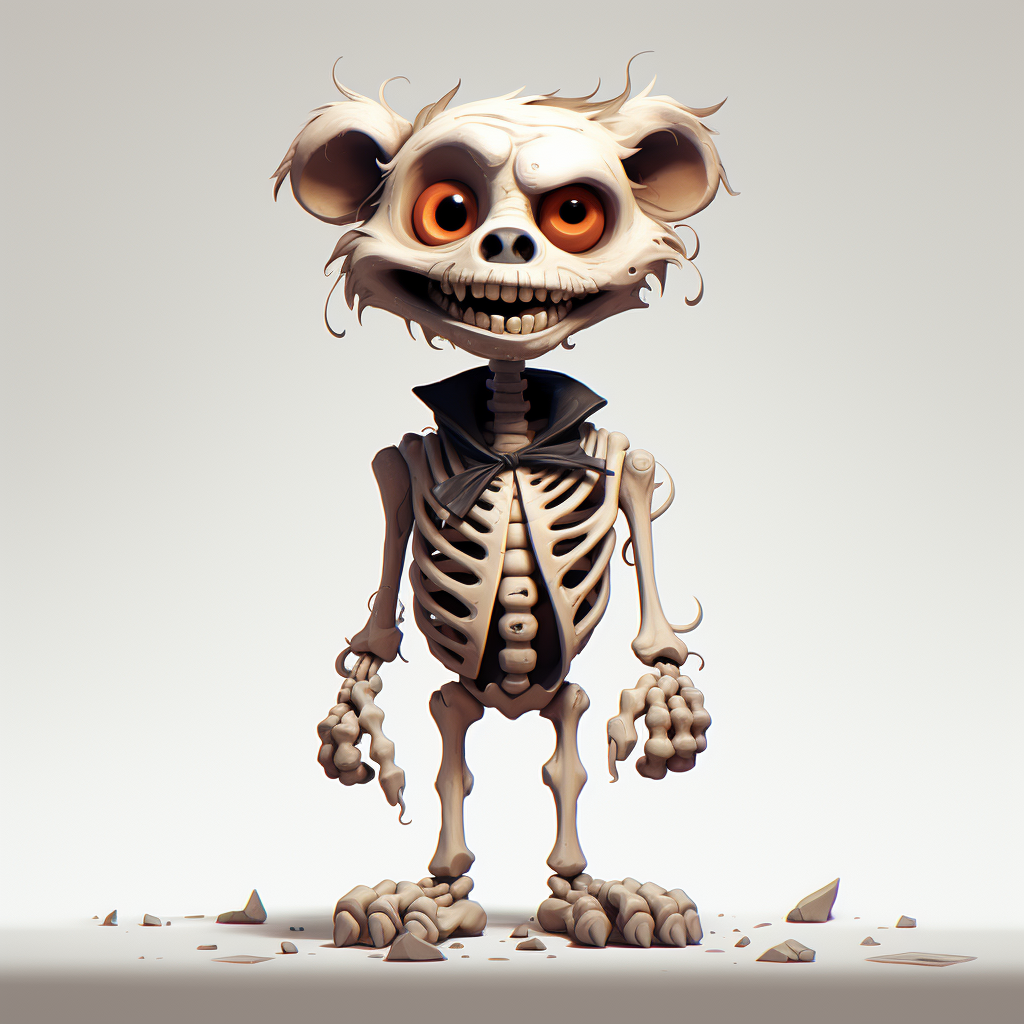 Cartoon skeleton concept art by Pixar