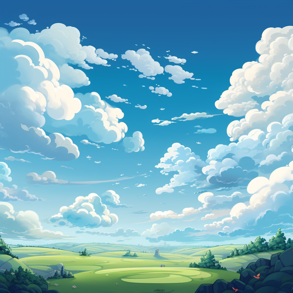 Stunning cartoon sky with clouds