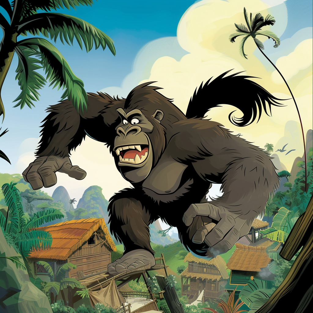 Colorful Cartoon Child Book with King Kong