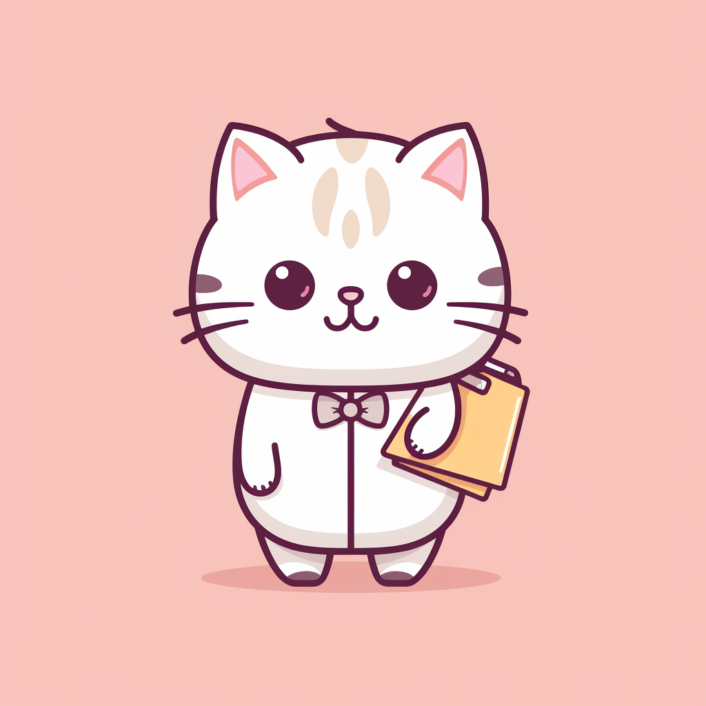 Cute cat boss holding a clipboard