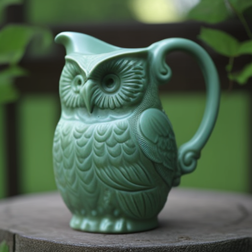 Celadon Owl Pitcher Stock Image