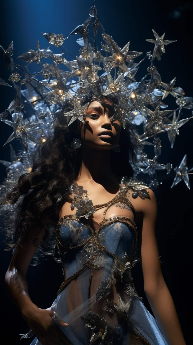 Majestic celestial vine headdress with star-shaped flowers