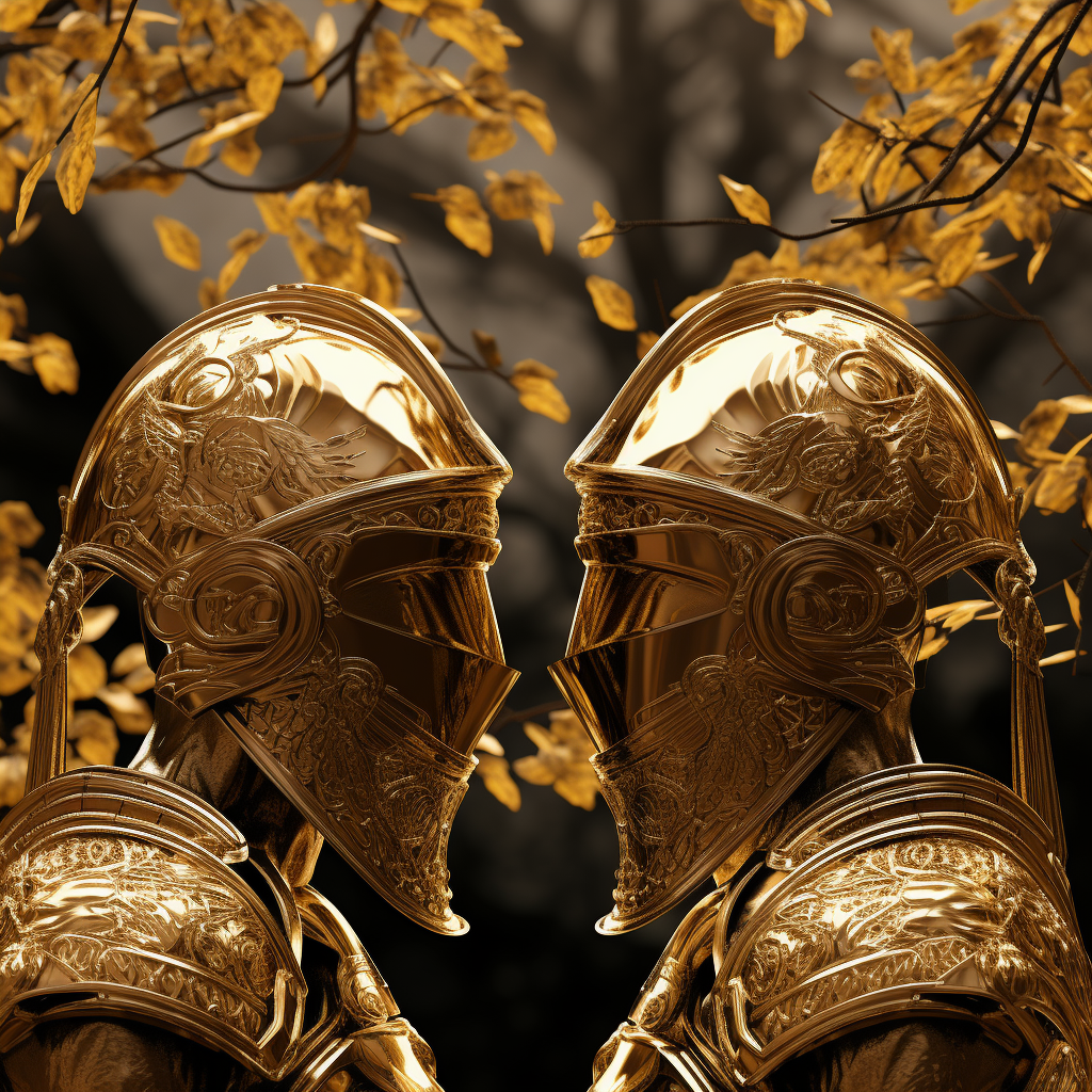 Celtic Tree Forest with Spartan Helmets