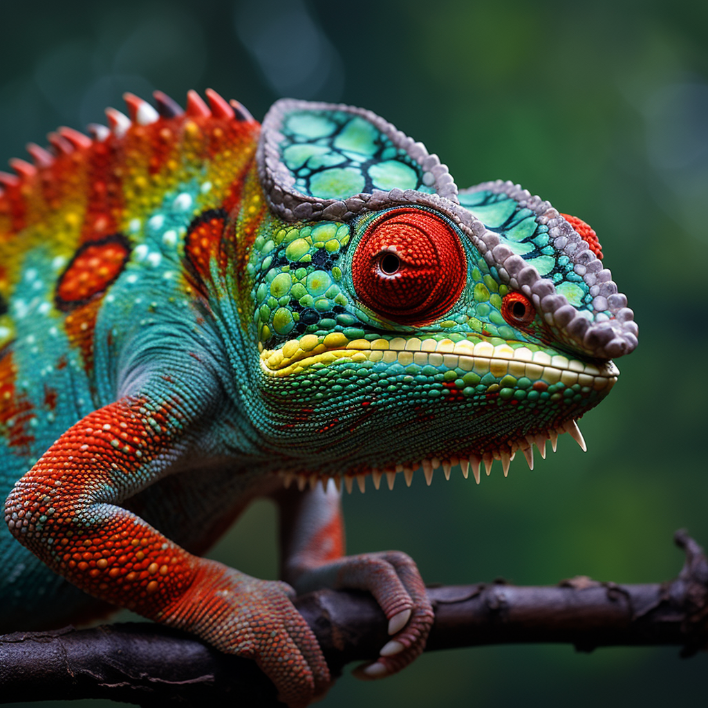 Chameleon strategizing stock photo