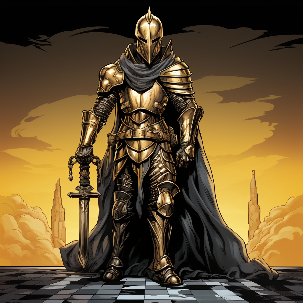 Comic style chess knight image