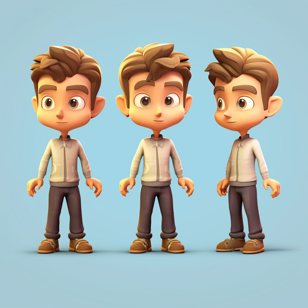 Cute chibi character in game cartoon style