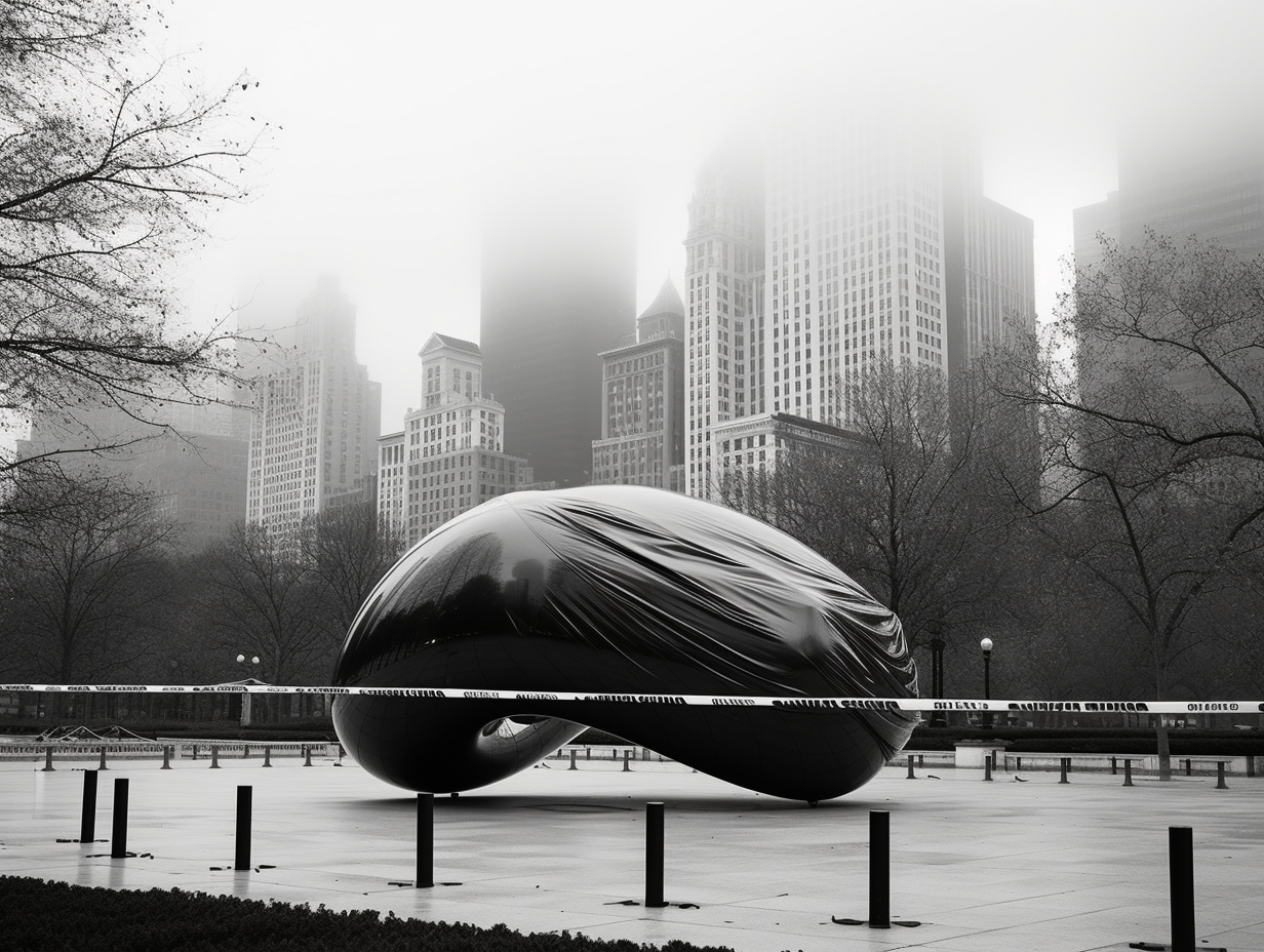 Chicago Bean Wrapped in Black Tape