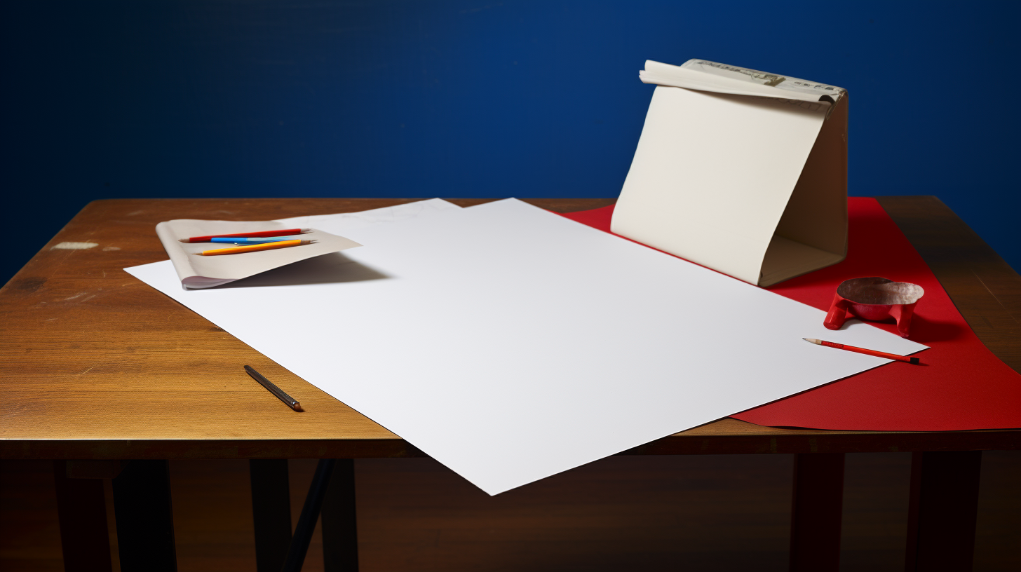 Child with Paper Folder on Art Desk