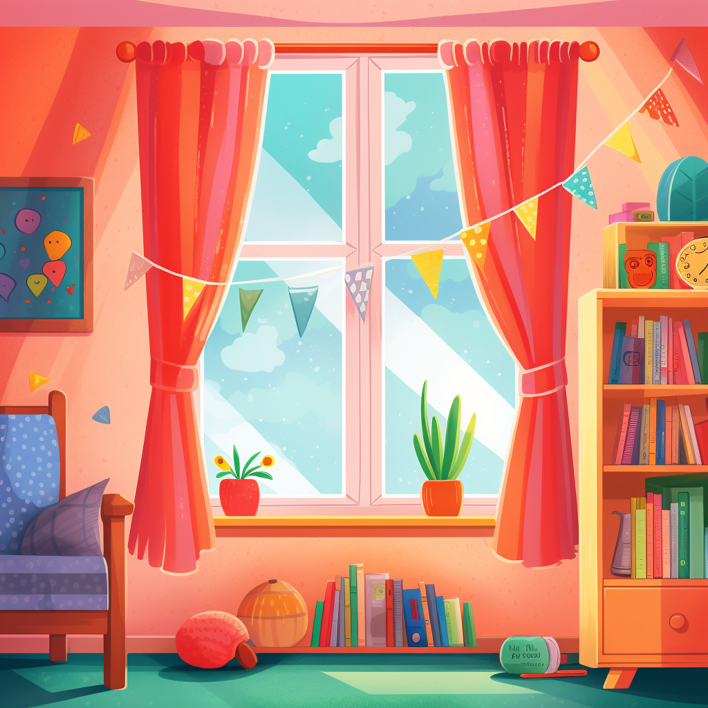 Colorful Child's Room Illustration