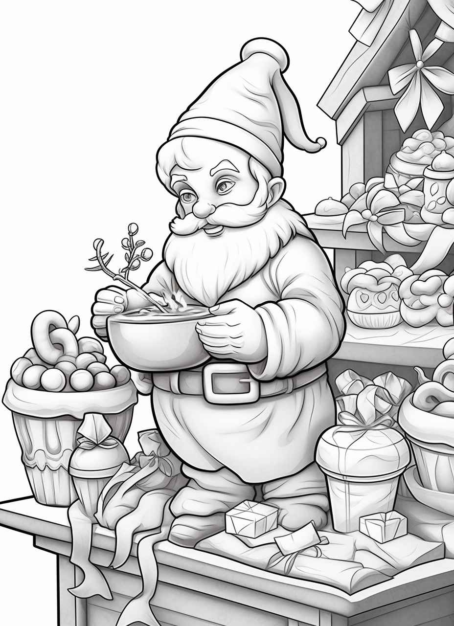 Santa's Workshop Coloring Page for Kids