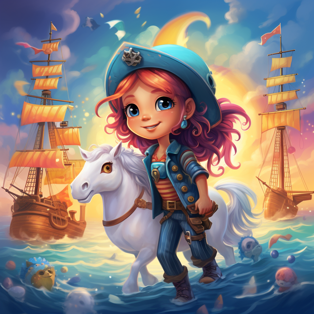 Colorful fantasy illustration for child book