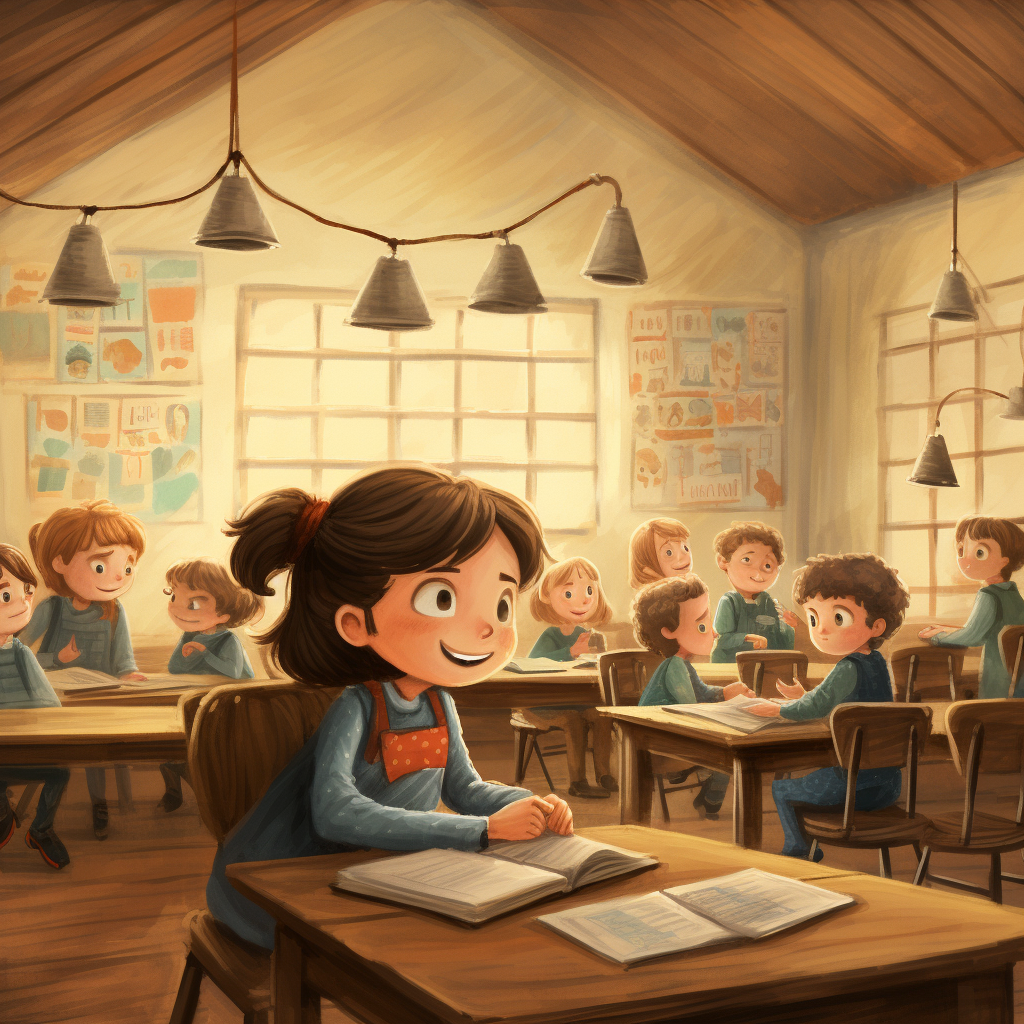 Illustration of Children in a Classroom