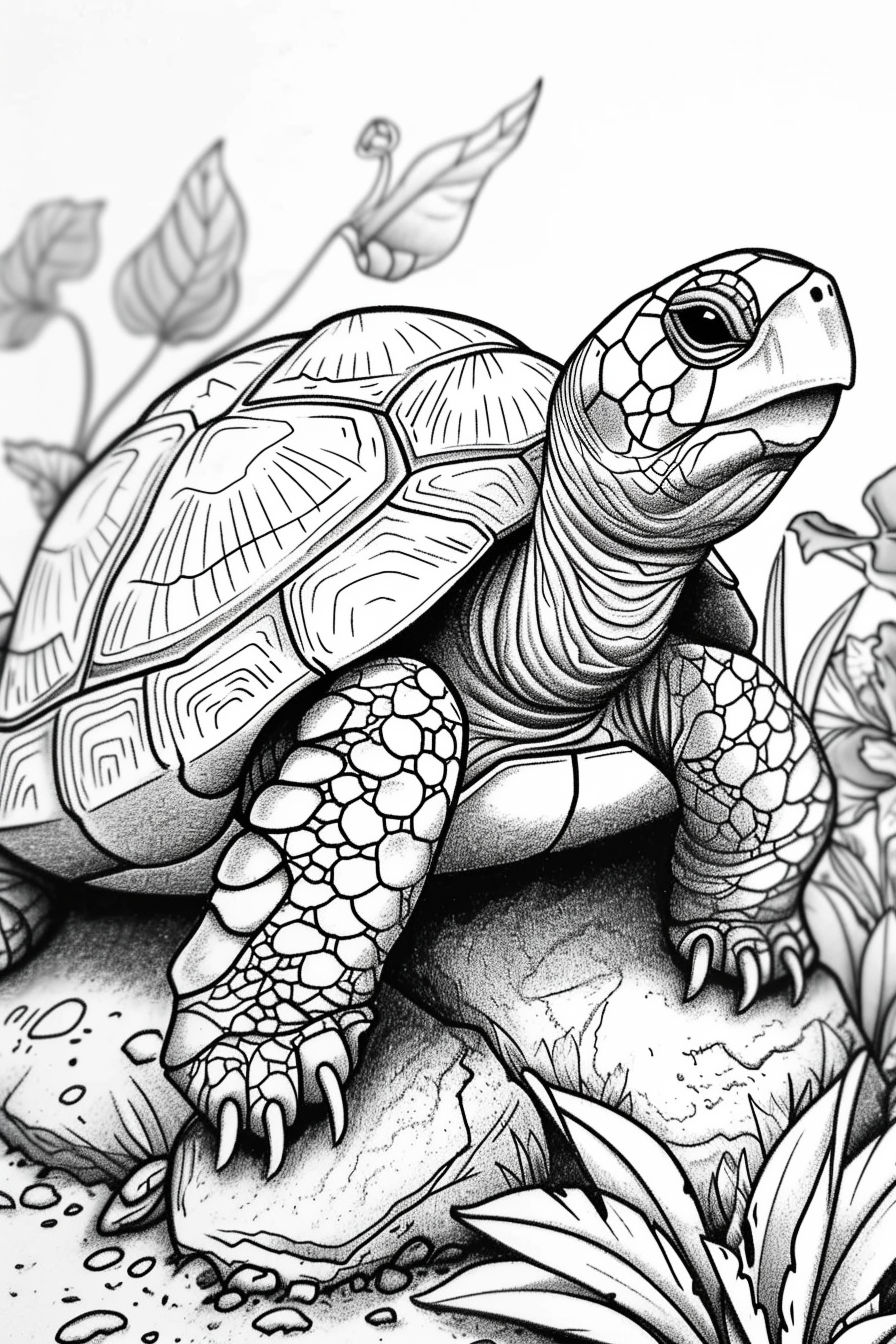 Turtle Coloring Page for Children