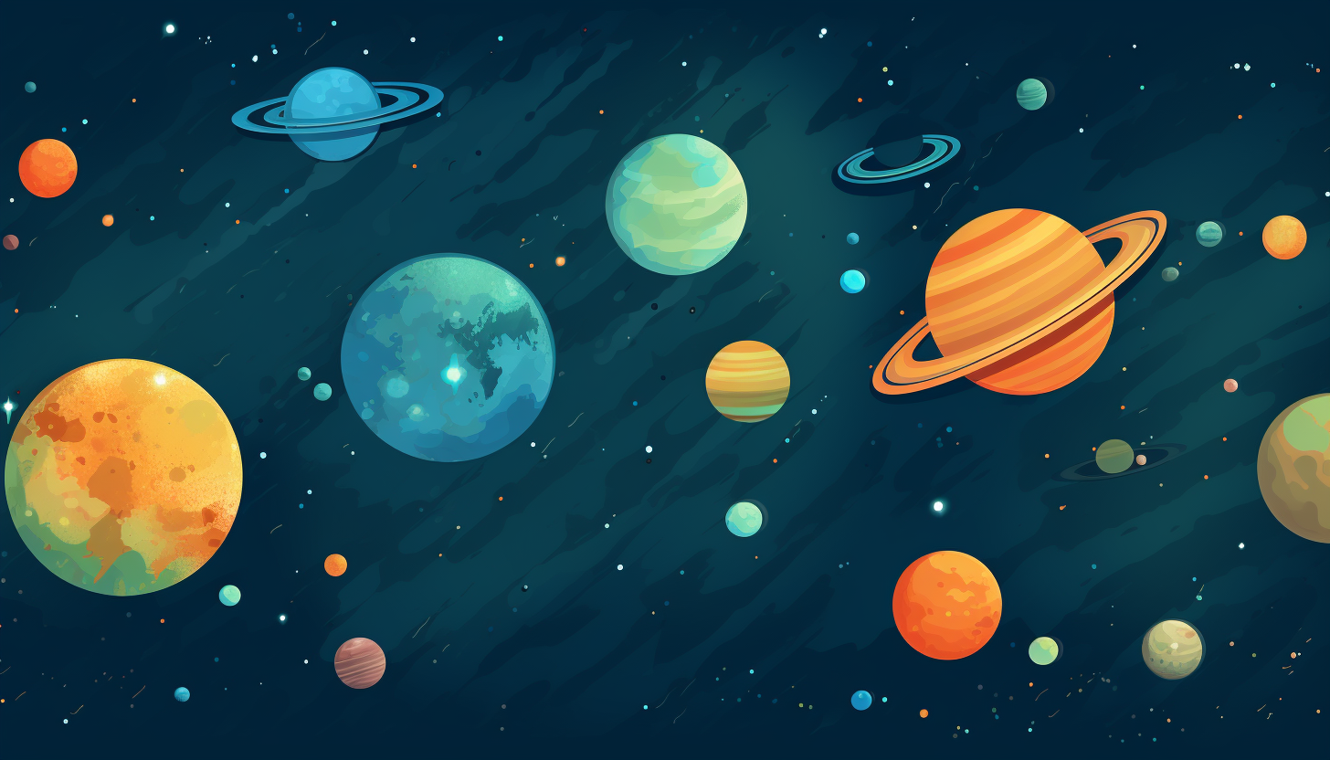 Illustration of Emotion Planets in Space