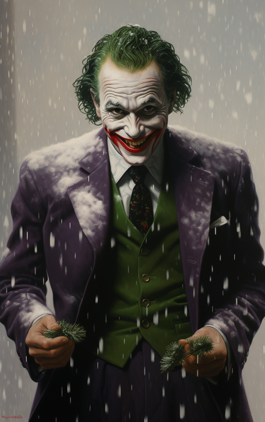 Vibrant Christmas Joker Oil Painting