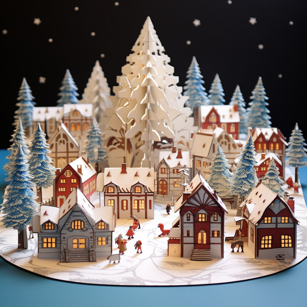 Festive Christmas Village Folding Kit