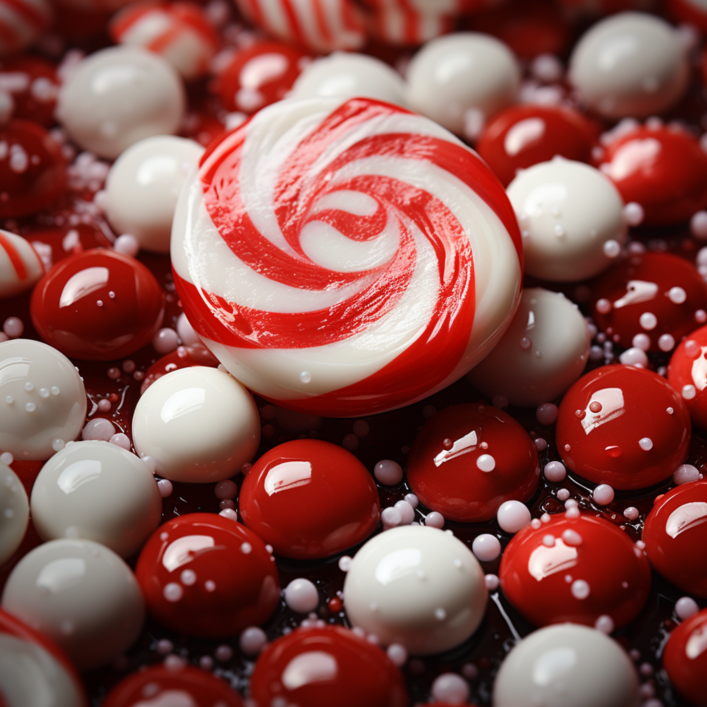 Christmas candy in red and white