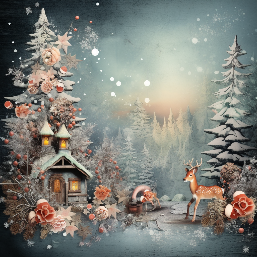 Beautiful Christmas Scrapbooking Background