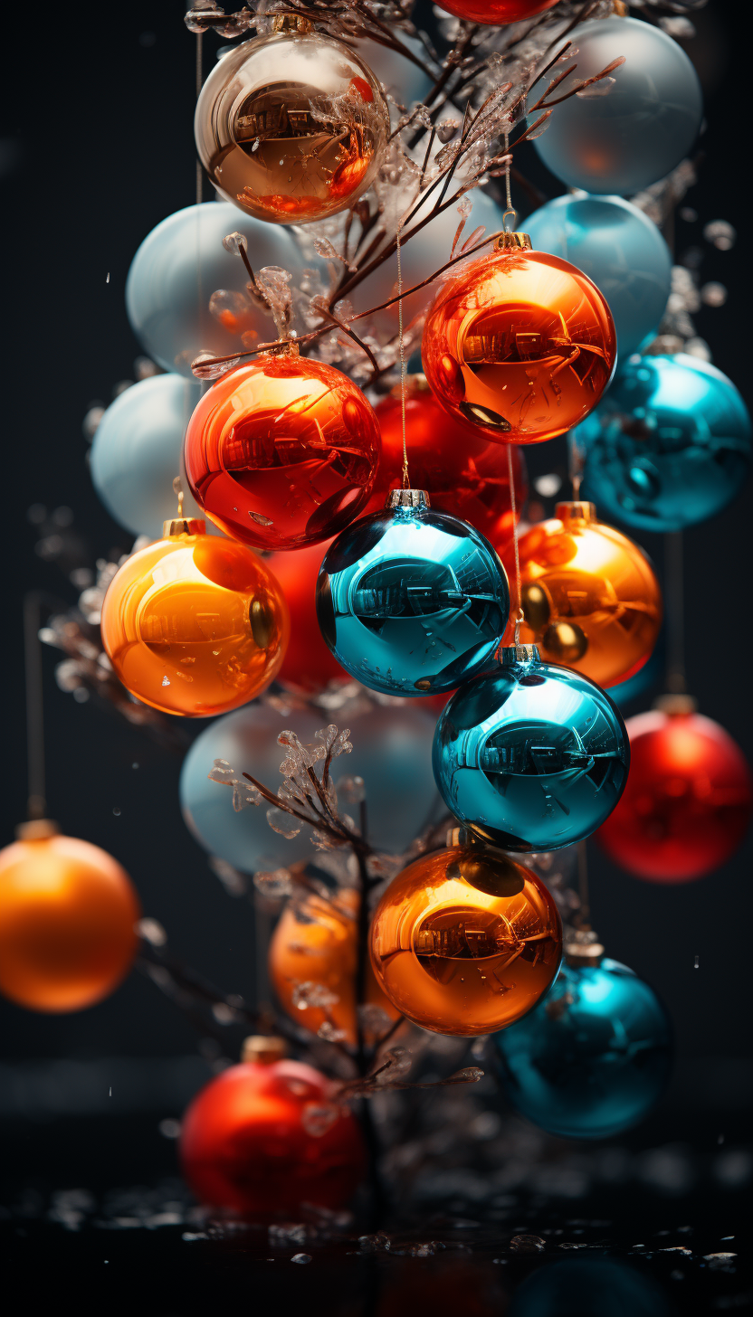 Abstract Christmas Tree with Color Splash