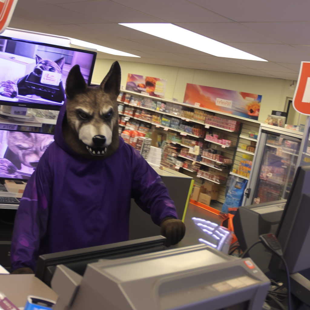 Chuck-e-Cheese robbing gas station at Fun Point