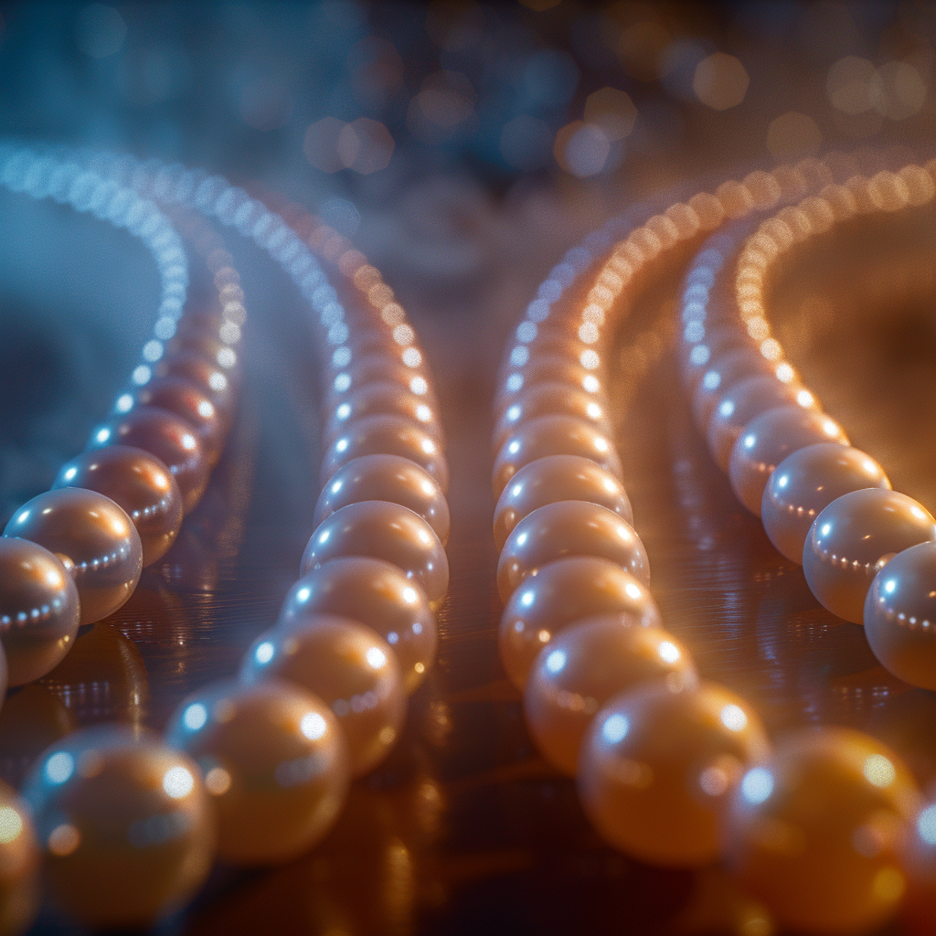 Cultured pearls on a backdrop