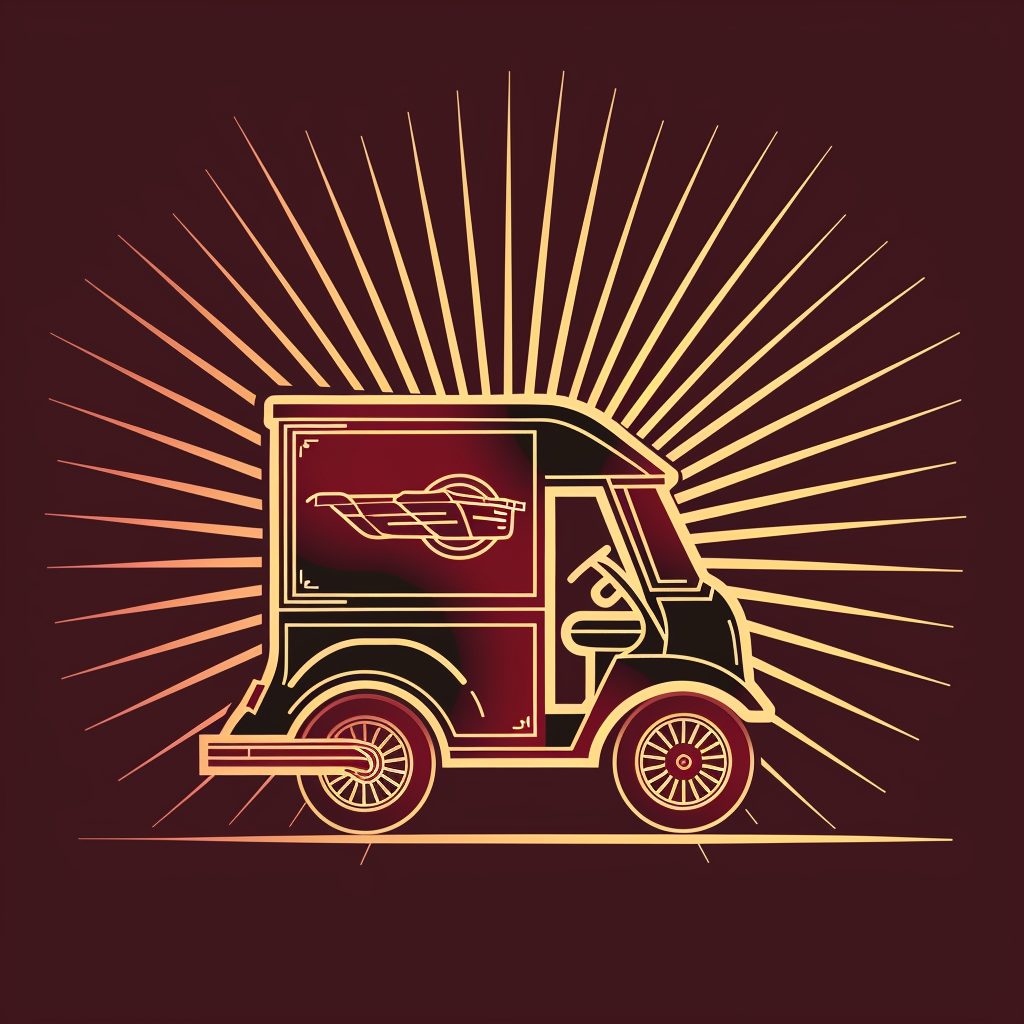 Classic Delivery Icon Burgundy Background