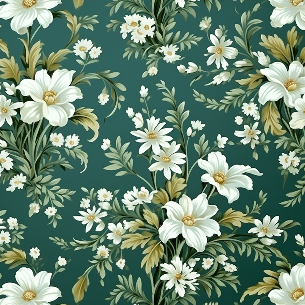 Classic wallpaper with vintage flower pattern