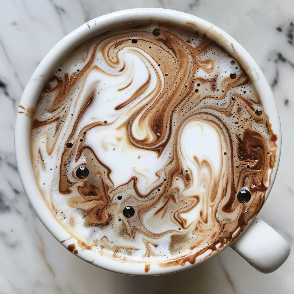 elegant coffee foam art swirl