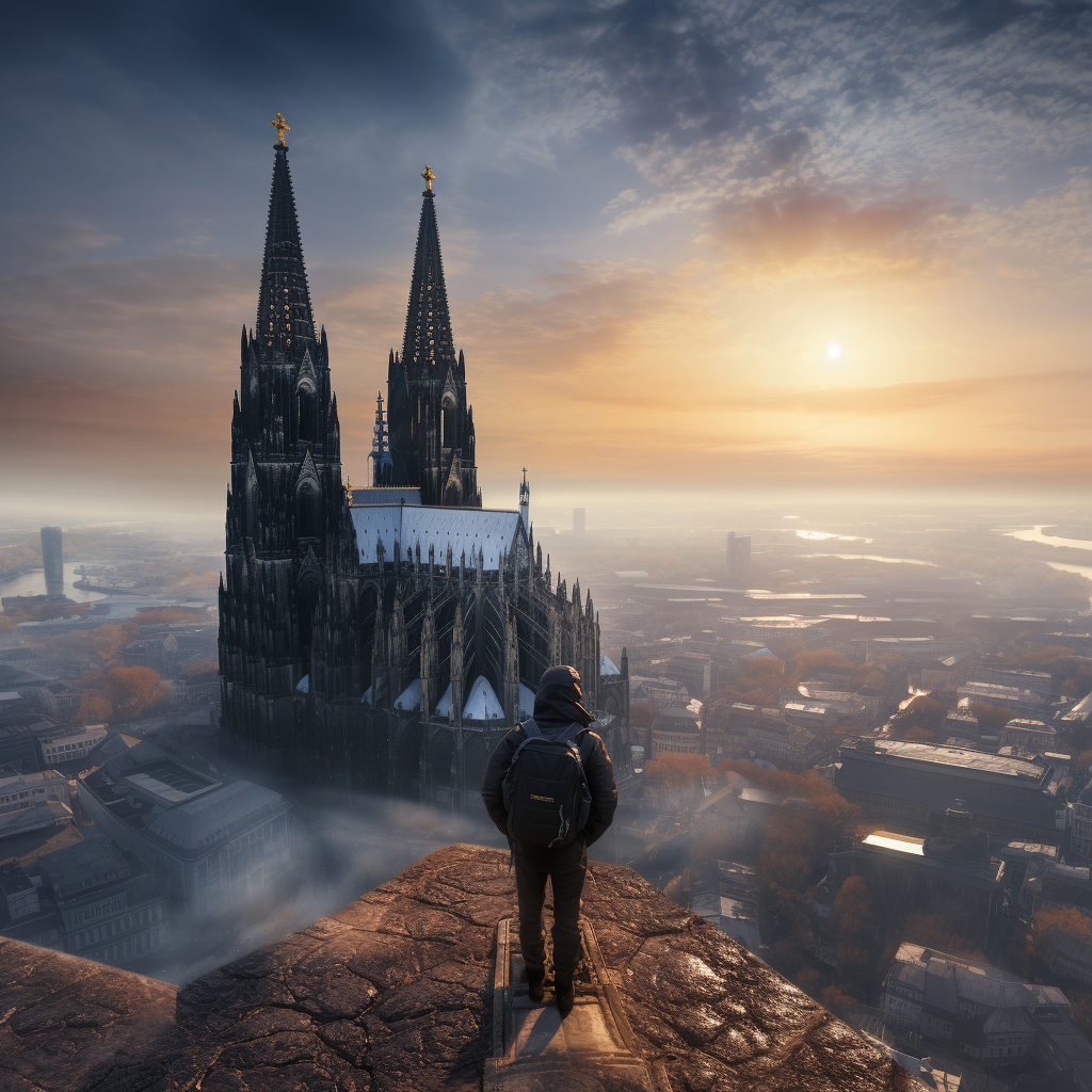 Famous Cologne Cathedral on Top